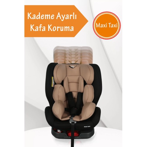 Maxi Taxi Safe Travel 360 Dönebilen İsofix Oto Koltuğu Bej-Siyah