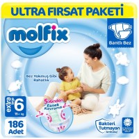 Molfix Bebek Bezi Ultra Fırsat Paketi X Large 6 No 62 li x 3 Adet