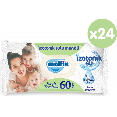 Molfix İzotonik Sulu Islak Mendil Ferah 60lı x 24 adet (1440 Yaprak)