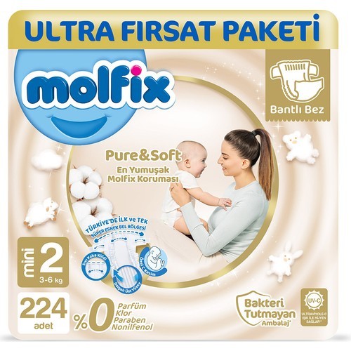 Molfix Pure & Soft Bebek Bezi Mini 2 No 112 li x 2 Adet
