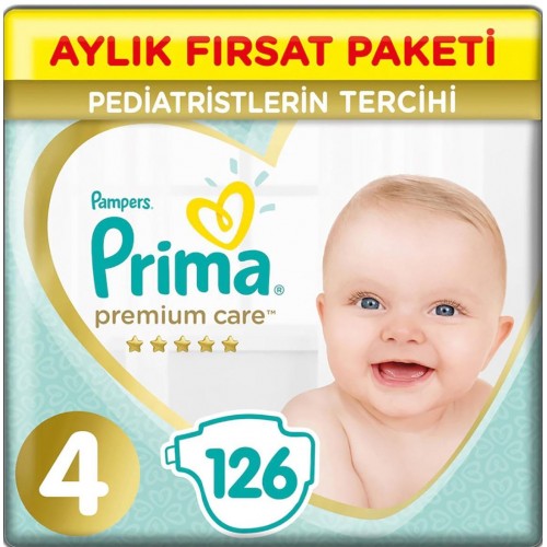 Prima Bebek Bezi Premium Care 4 Beden 126 Adet Aylık Fırsat Paketi