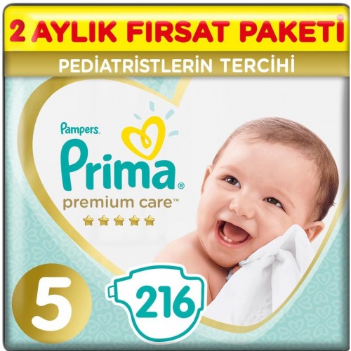 Prima Bebek Bezi Premium Care 5 Beden 108 Adet Aylık Fırsat Paketi x 2 Adet