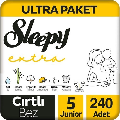 Sleepy Extra Avantajlı Bebek Bezi 5 Numara Junior 80 li x 3 Adet