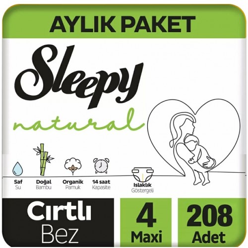 Sleepy Natural Bebek Bezi Maxi 4 No 104 x 2 Adet