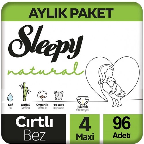 Sleepy Natural Bebek Bezi Maxi 4 No 96 lı
