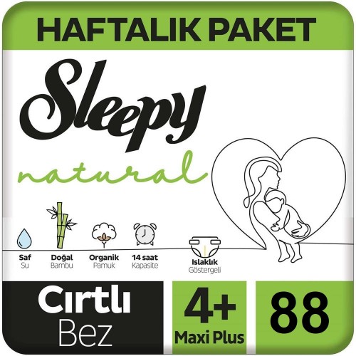 Sleepy Natural Bebek Bezi Maxi Plus 4+ No 88 li