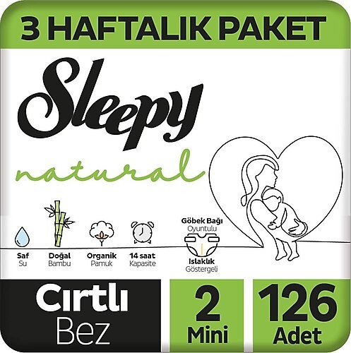 Sleepy Natural Bebek Bezi Mini 2 No 42 li x 3 Adet