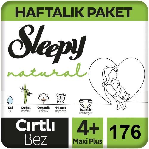 Sleepy Natural Bebek Bezi Ultra Avantaj Paketi Maxi Plus 4+ No 88 li x 2 Adet