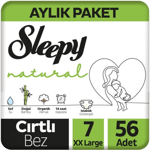 Sleepy Natural Bebek Bezi XX- Large 7 No 56 lı