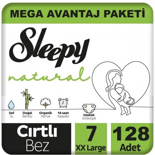 Sleepy Natural Bebek Bezi XX- Large 7 No 64 lü x 2 Adet
