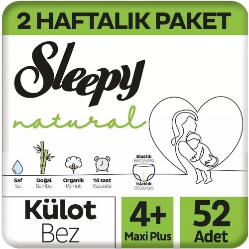 Sleepy Natural Külot Bez Maxi Plus 4+ No 26 lı x 2 Adet