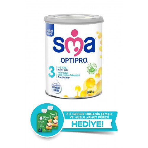 SMA 3 Probiyotik Devam Sütü 800 gr (2 Adet Gerber Püre Hediyeli)