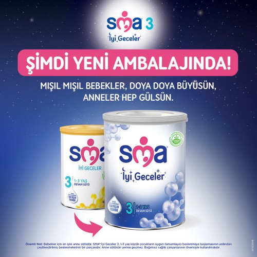 SMA İyi Geceler 3 1-3 Yaş Devam Sütü 800 gr