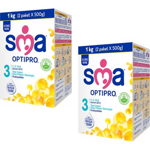 SMA Optipro Probiyotik 3 1- 3 Yaş Devam Sütü 1000 gr x 2 Adet