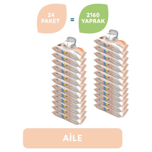Uni Baby Aile Islak Mendil 90 lı x 24 Adet (2160 Yaprak)