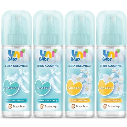 Uni Baby Bebeksi ve Çiceksi Kokular Kolonya 2 li 150 ml Uni Baby Bebeksi ve Çiceksi Kokular Kolonya 2 li 150 ml