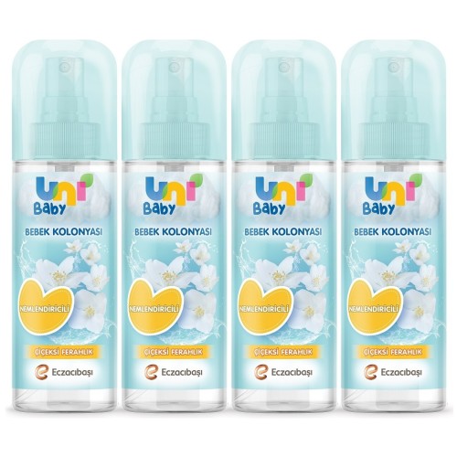Uni Baby Kolonya Çiçeksi Kokular 150 ml x 4 Adet Uni Baby Kolonya Çiçeksi Kokular 150 ml x 4 Adet