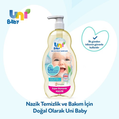 Uni Baby Şampuan Boyasız 900 ml x 4 Adet Uni Baby Şampuan Boyasız 900 ml x 4 Adet