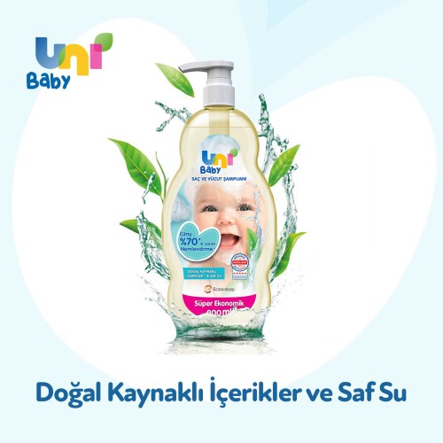 Uni Baby Şampuan Boyasız 900 ml x 4 Adet Uni Baby Şampuan Boyasız 900 ml x 4 Adet