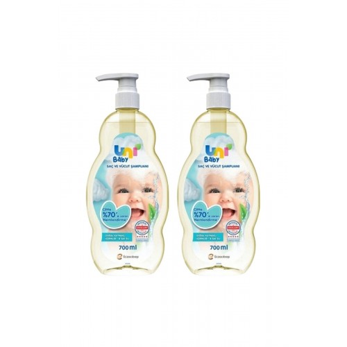 Uni Baby Saç ve Vücut Şampuanı 700 ml x 2 Adet