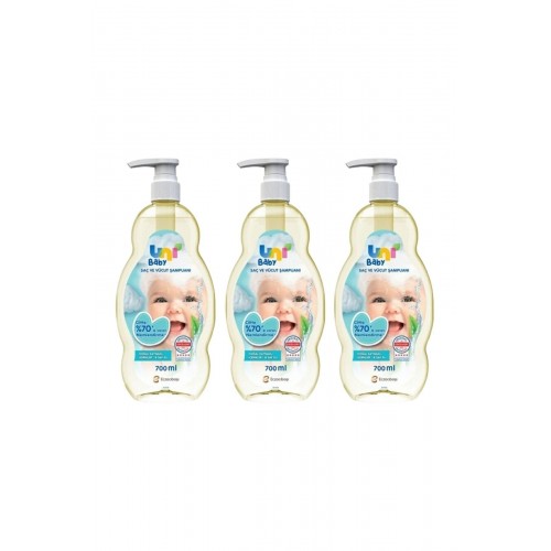 Uni Baby Saç ve Vücut Şampuanı 700 ml x 3 Adet