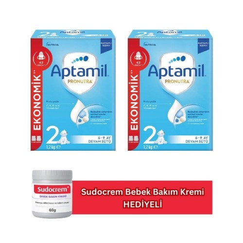 Aptamil 2 Pronutra Devam Sütü 1200 gr x 2 Adet (Sudocrem Hediyeli)