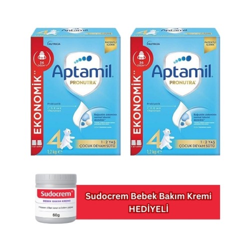 Aptamil 4 Pronutra Çocuk Devam Sütü1200 gr x 2 Adet(Sudocrem Hediyeli)
