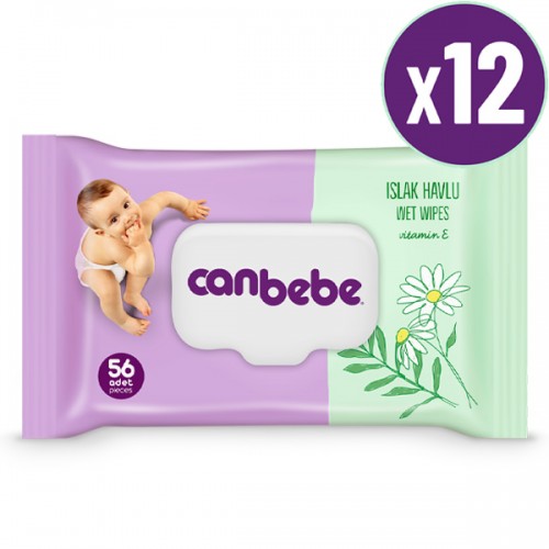 Canbebe Islak Havlu 56 lı x 12 Adet