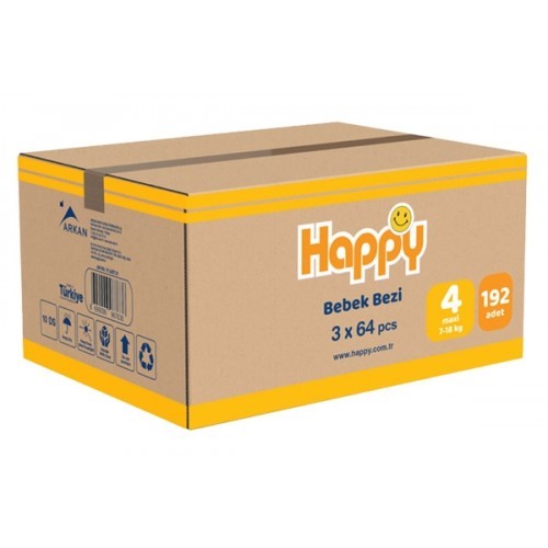 Happy Bebek Bezi 4 No Maxi (7-18kg) 192 li