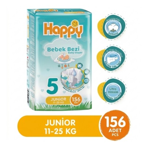 Happy Bebek Bezi 5 No Junior (11-25kg) 156 lı