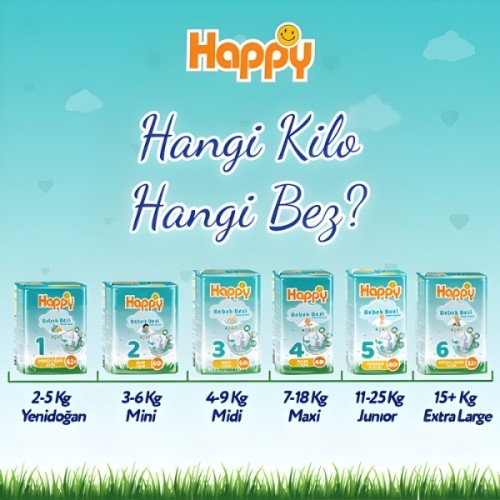 Happy Bebek Bezi 6 No Extra Large (15+kg) 126 lı Happy Bebek Bezi 6 No Extra Large (15+kg) 126 lı