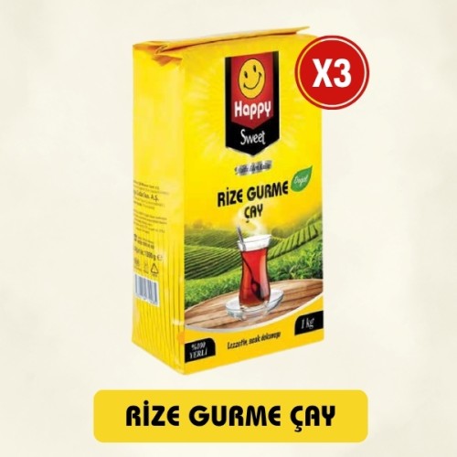 Happy Gurme Rize Çay 1 Kg x 3 Adet