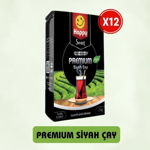 Happy Premıum Siyah Çay 1 Kg x 12 Adet Happy Premıum Siyah Çay 1 Kg x 12 Adet