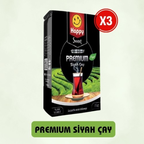Happy Premıum Siyah Çay 1 Kg x 3 Adet