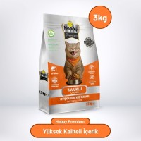 Happy Tavuklu Kuru Kedi Maması 3 Kg