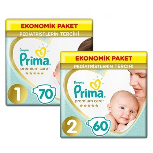 Prima Bebek Bezi Premium Care 1 Beden 70 li + 2 Beden 60 lı Set Prima Bebek Bezi Premium Care 1 Beden 70 li + 2 Beden 60 lı Set