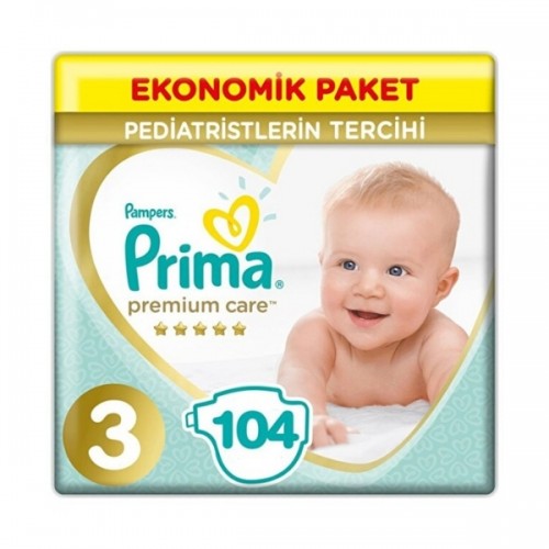Prima Bebek Bezi Premium Care Ekonomik Paket 3 Beden 104 lü Prima Bebek Bezi Premium Care Ekonomik Paket 3 Beden 104 lü