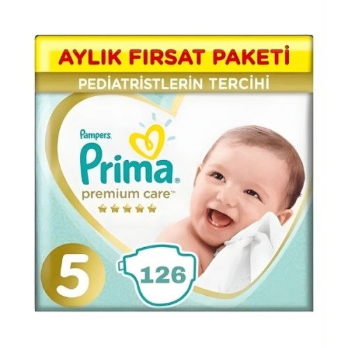 Prima Bebek Bezi Premium Care Ekonomik Paket 5 Beden 126 lı