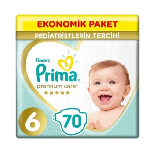 Prima Bebek Bezi Premium Care Ekonomik Paket 6 Beden 70 li