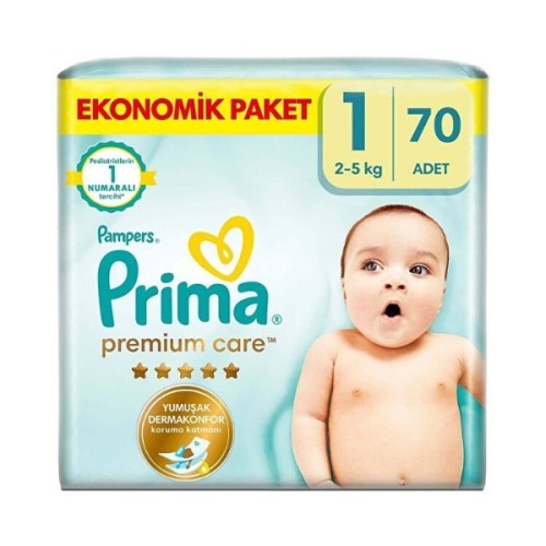 Prima Bebek Bezi Premium Care Ekonomik Paket 1 Beden 70 li