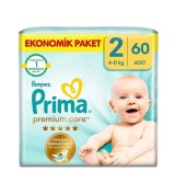 Prima Bebek Bezi Premium Care Ekonomik Paket 2 Beden 60 lı