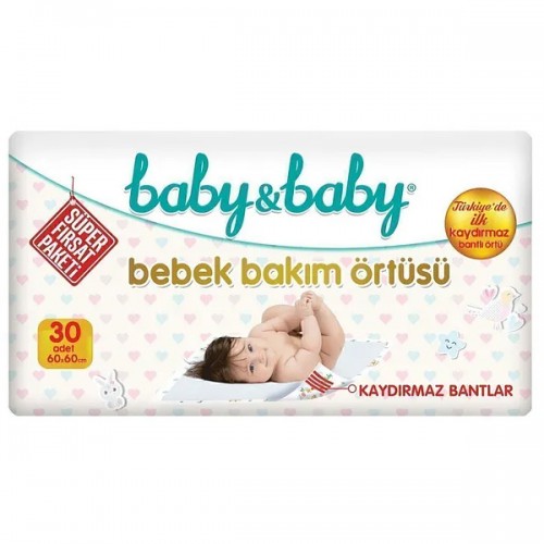 Baby Baby Bebek Bakım Örtüsü 60x60 cm Alt Açma Bezi 30 lu x 2 Adet