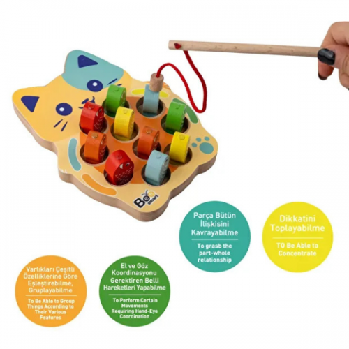 Bee Smart Balık Tutma Eğlenceli Montessori Motor Gelişimi Oyunu