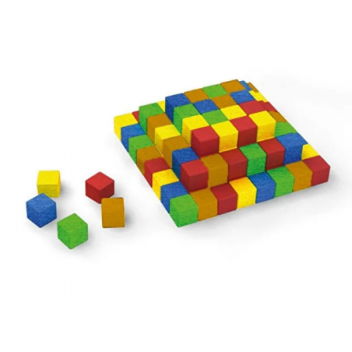Bee Smart Renkli Ahşap Küpler Montessori Çocuk İçin Oyun