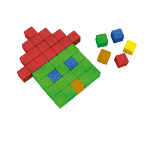 Bee Smart Renkli Ahşap Küpler Montessori Çocuk İçin Oyun