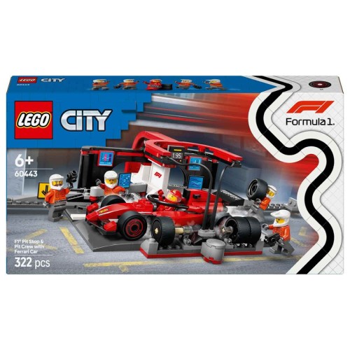 Lego 60443 City Ferrari Arabalı F1 Pit Stop ve Pit Ekibi