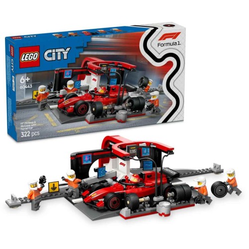 Lego 60443 City Ferrari Arabalı F1 Pit Stop ve Pit Ekibi