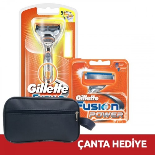 Gillette Fusion Power Makine + 5 Yedek (Çanta Hediye)