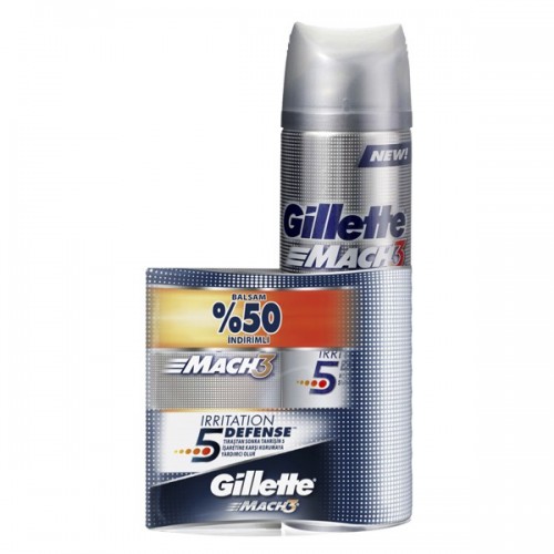 Gillette Mach3 Yatıştırıcı Tıraş Jeli 200 ml + Balsam 50 ml