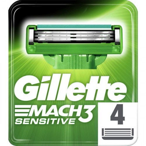 Gillette Mach3 Sensitive Yedek Tıraş Bıçağı 4 lü